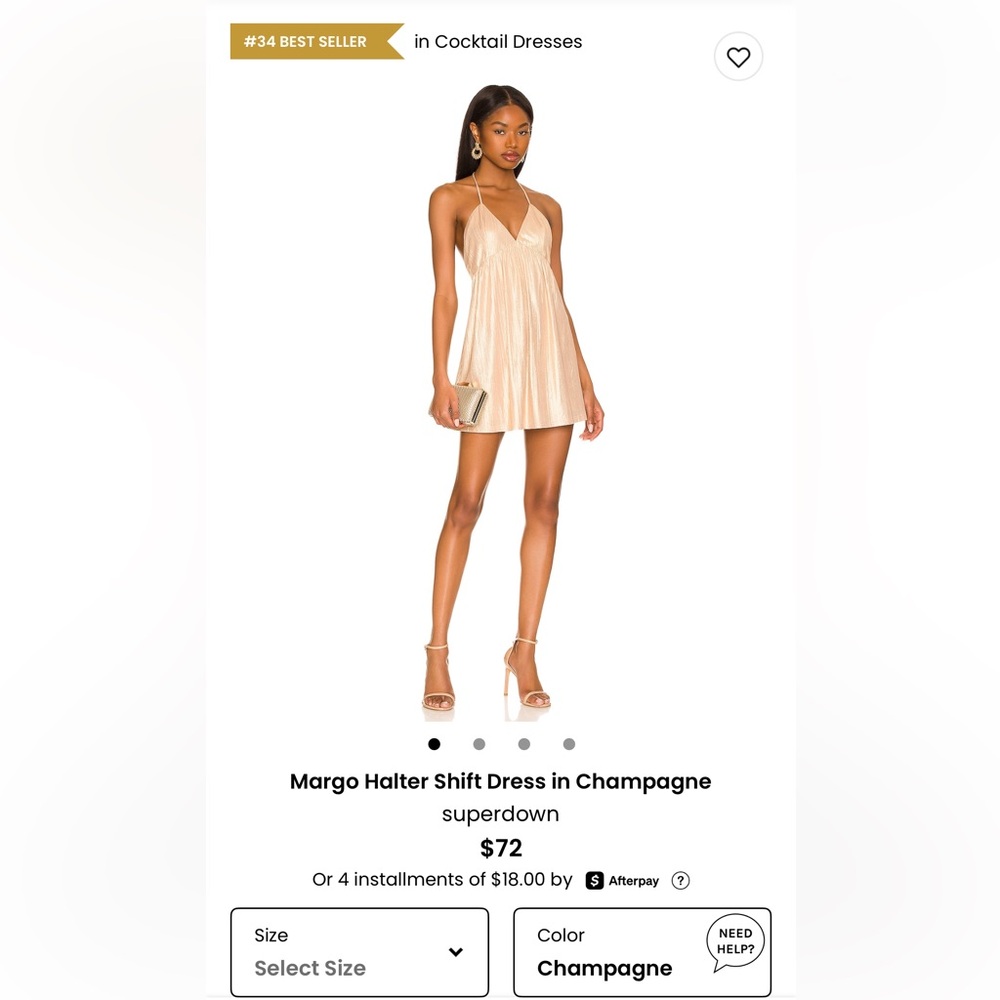 Champagne/gold revolve dress